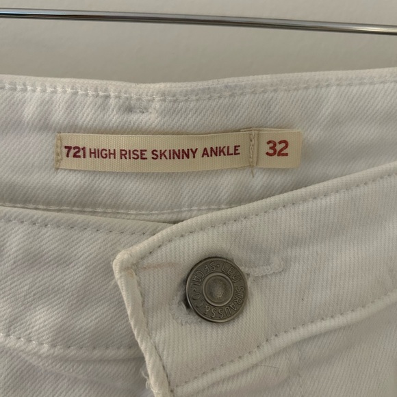 Levi's White 721 High Rise Skinny Ankle Jeans - Picture 3 of 13